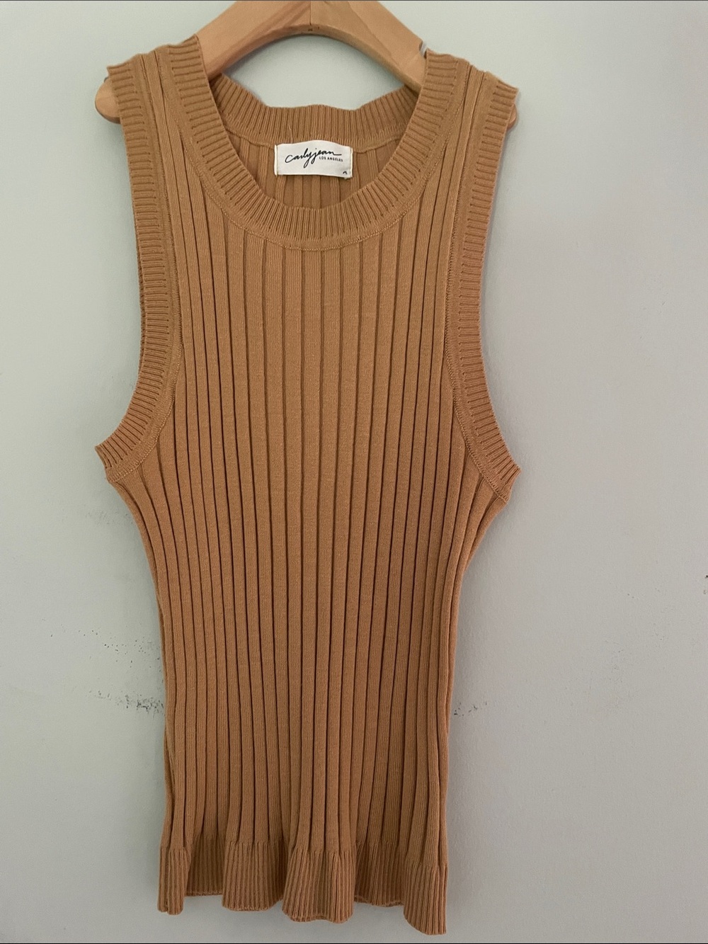 Carly Jean Los Angeles Camel Ribbed Tank